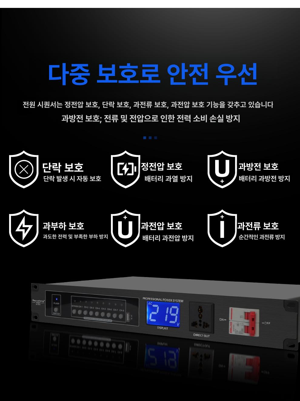 음향 신호 제어기 전원 시퀀서 스튜디오 공연장 음성 레코딩 음악 제작 장비 앰프 믹서 랙 마운트 - 상세 이미지 3