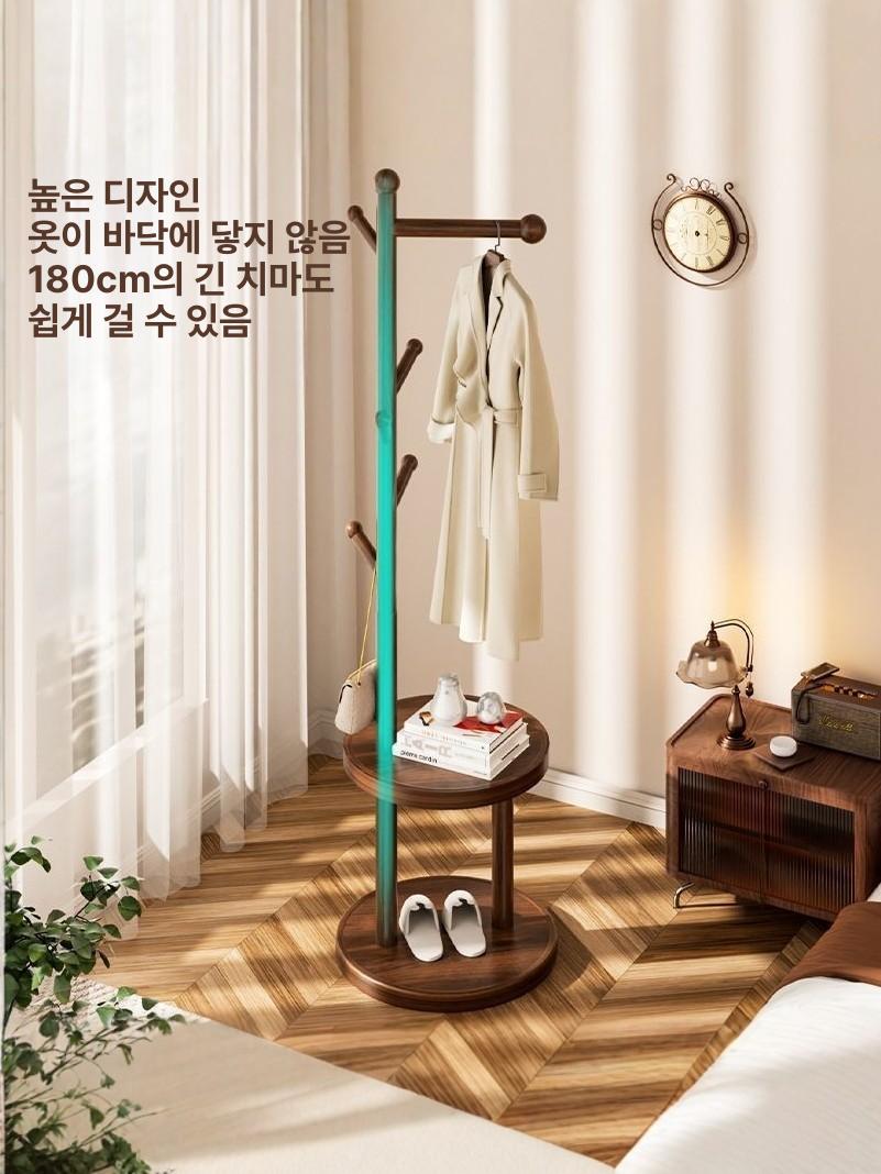 원목 벽걸이 옷걸이 코트랙 무타공 수납 현관 거실 선반 장식 인테리어 - 상세 이미지 3
