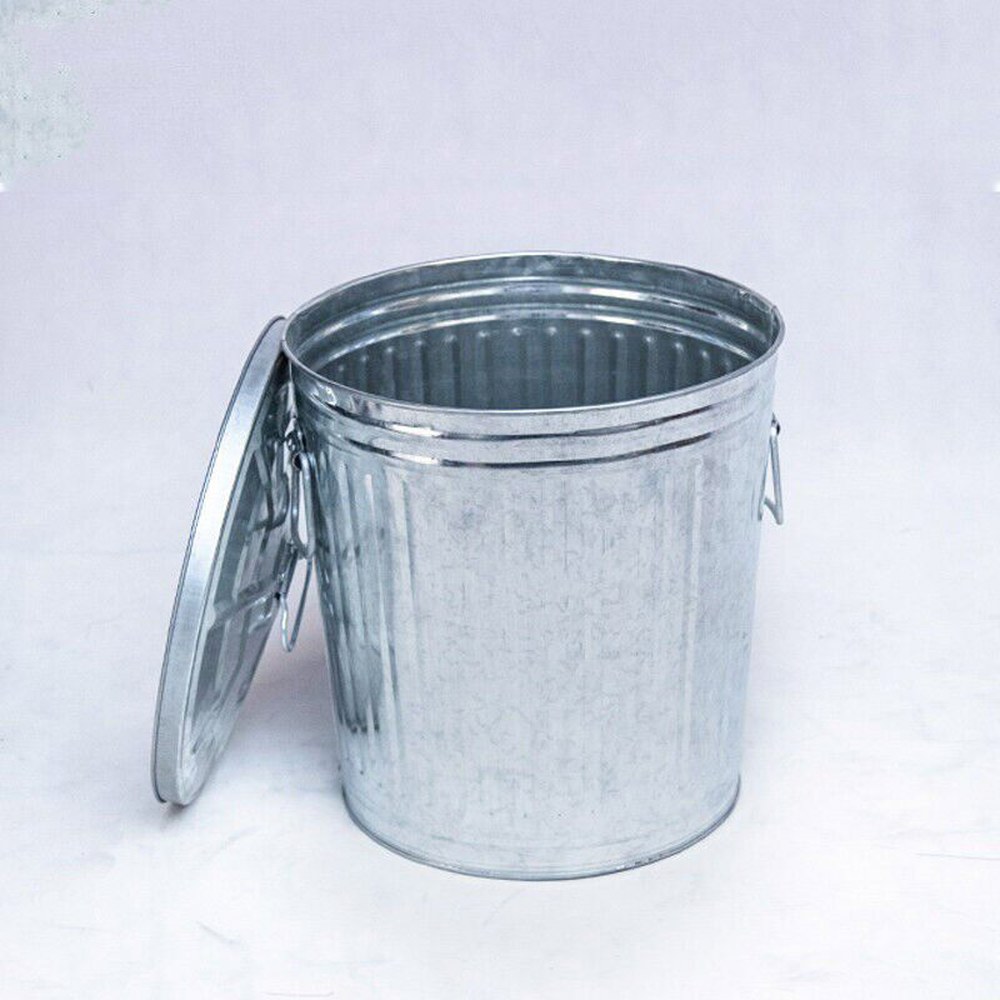 75L 철제 쓰레기통 업소용쓰레기통 원형 양동이 실외 45cmx높이 1 18리터 직경 22cmx높이 29cm 무지 - 상세 이미지 2