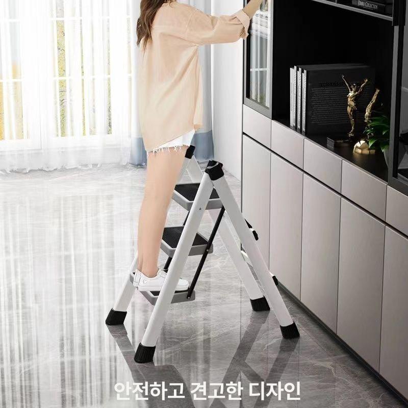 접이식사다리 2단 작업발판 철제 이동식 가정용 스텝스툴 높이조절 안정적 지지대 - 상세 이미지 3