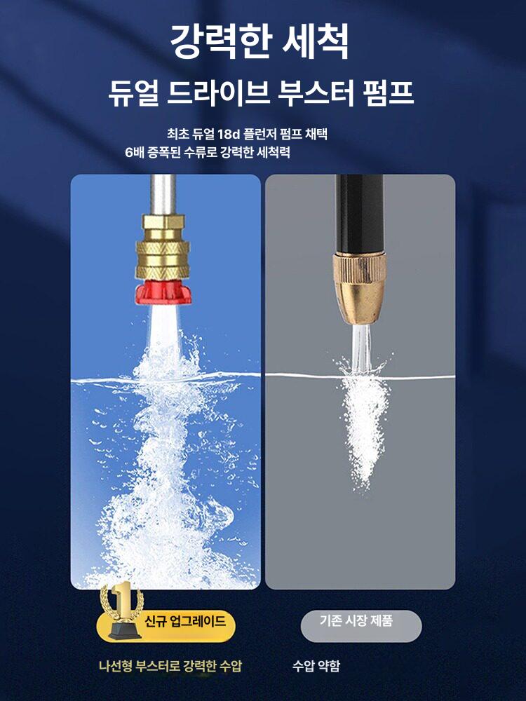 청소용 무선충전식세척기 세차기 고압수 배터리 세차건 물총 전문가용 파워 분무기 - 상세 이미지 4