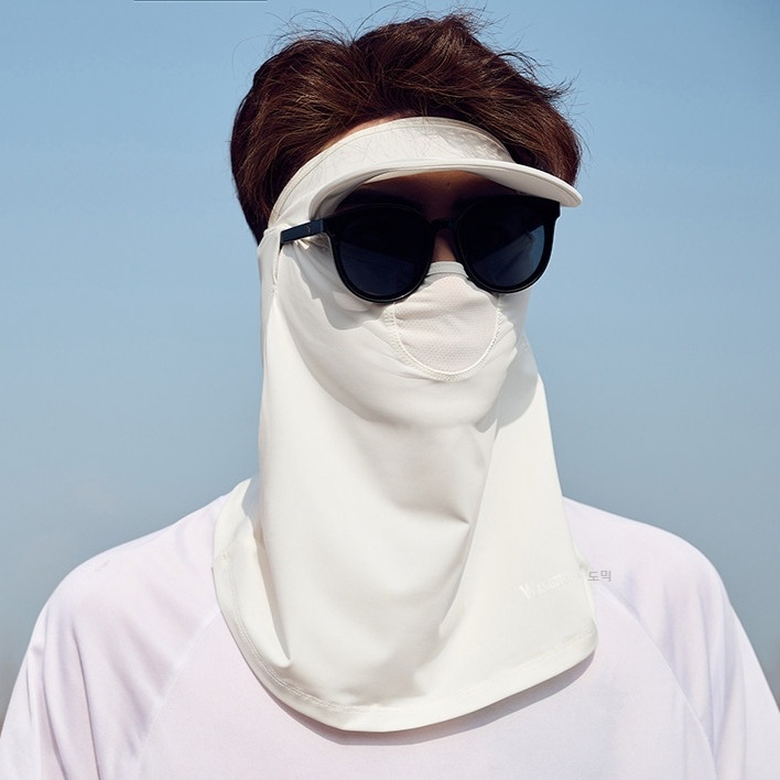 남성용 여름 낚시 모자 아이스 실크 쿨링 챙이 있는 남성용 모자 블랙 - 상세 이미지 3