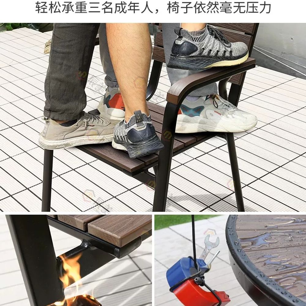 부식방지 야외테이블세트 카페 사각 발코니 파라솔 목재 원형 방부목 베란다 루프탑 이미지 6