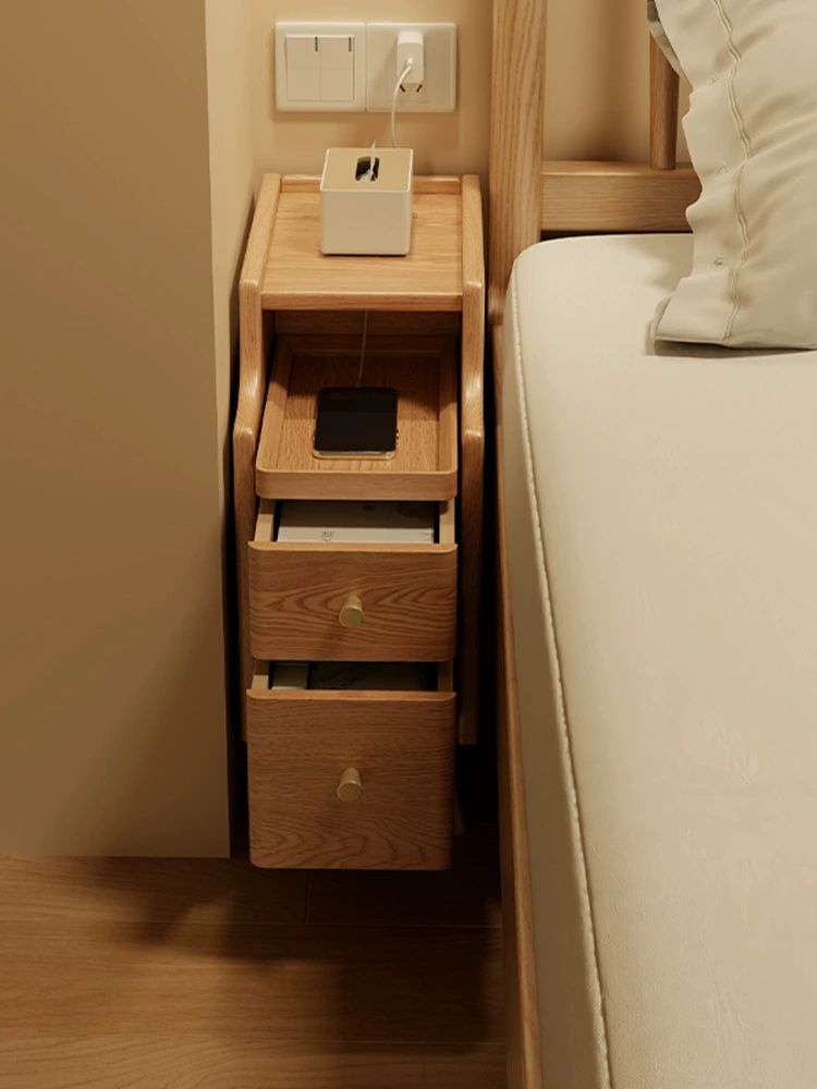원목 침대옆선반 엔틱 앤틱 사이드 서랍 침대옆협탁 수납장 침실 협탁테이블 심플 - 상품 이미지