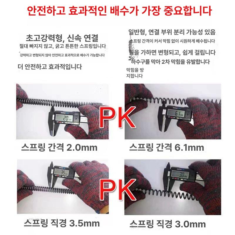 스프링청소기 하수구뚫는기계 관통기 배수구 공구 전동스프링 수도배관청소장비 - 상세 이미지 4