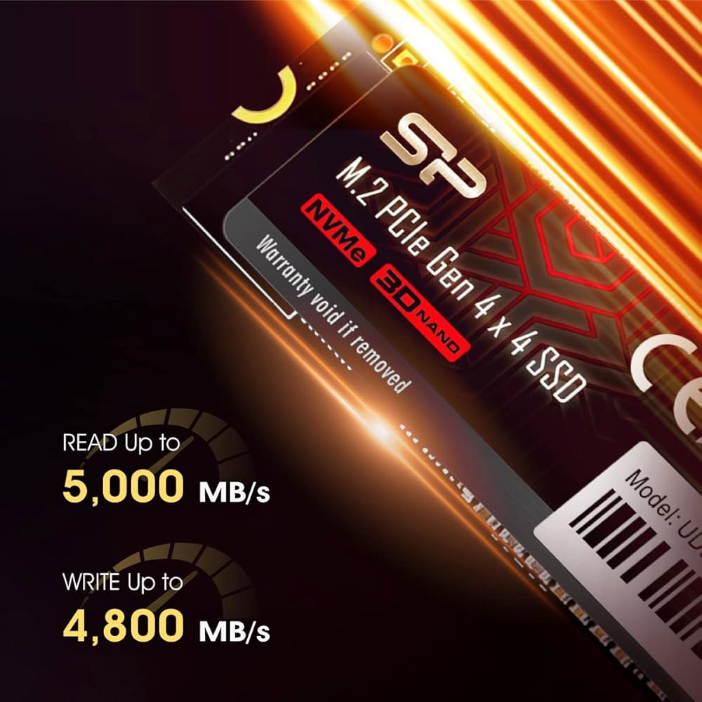 실리콘 파워 500GB UD90 NVMe 4.0 Gen4 PCIe M.2 SSD R/W 최대 5,000 /2,700 MB/s (SP500GBP44UD9005) - 상세 이미지 3