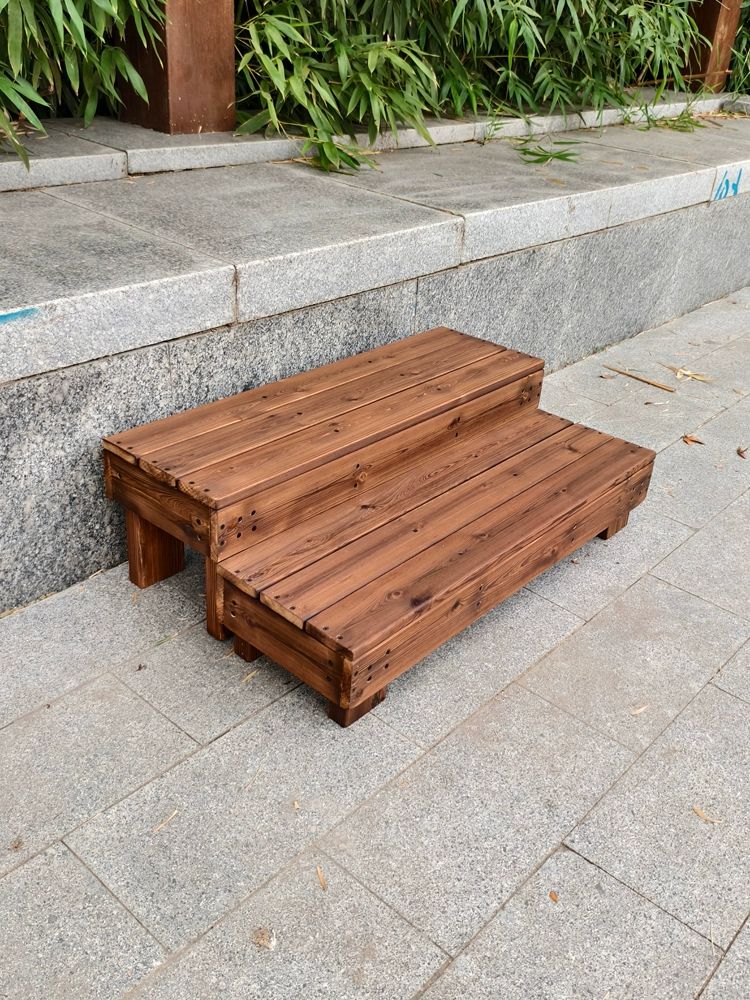 정원 방부목 목재계단 야외 발판 나무계단 현관 높이 디딤석 받침대 디딤판 입구 - 상세 이미지 3