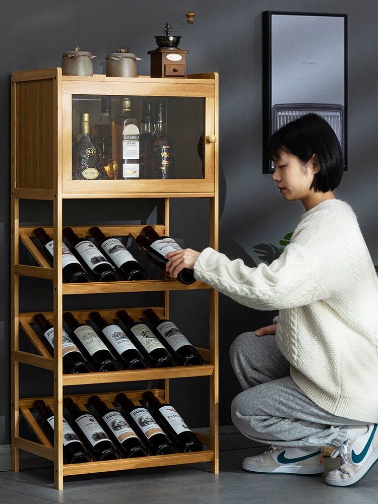 고급 와인 보관장 홈 바 술 수납 선반 거치대 인테리어 디스플레이 전시용 캐비닛 - 상세 이미지 2