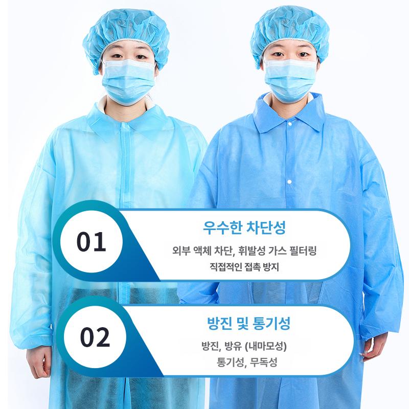 일회용 방호복 전신 보호복 반도체 공장 방역 정비작업복 먼지차단 - 상세 이미지 3