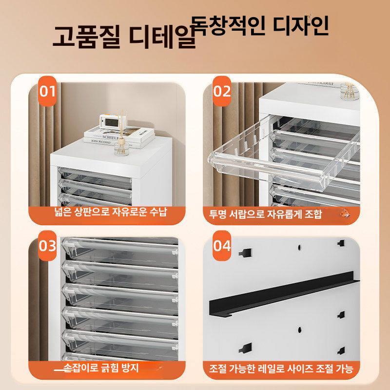 네일 수납장 철제 서랍형 진열대 미용실 왁싱샵 뷰티 아이템 정리함 크림색 - 상세 이미지 3