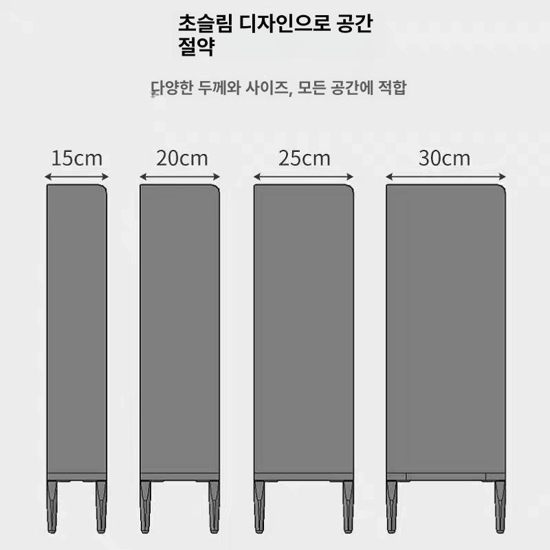 슬림 수납장 벽면 선반 좁은 공간 활용 문뒤 베란다 수납 높이조절 가능한 얇은 장 - 상세 이미지 5
