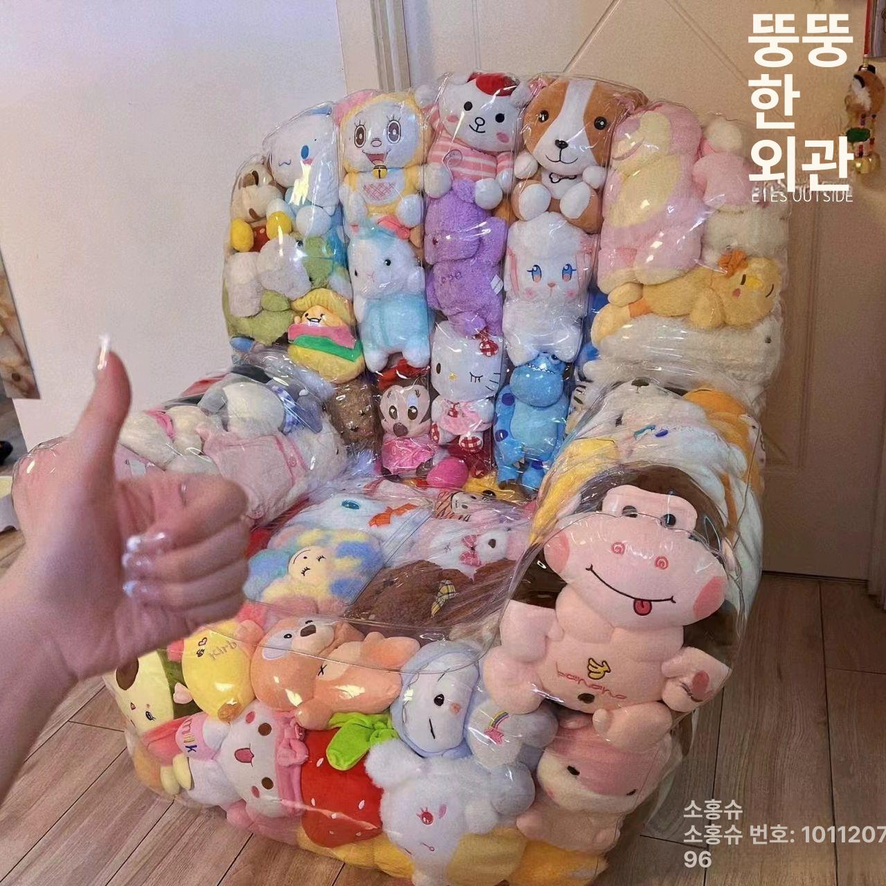 소파 인테리어 거실 체어 비치 카페 차박 투명에어쇼파 원룸 공기주입 에어의자 - 상세 이미지 5
