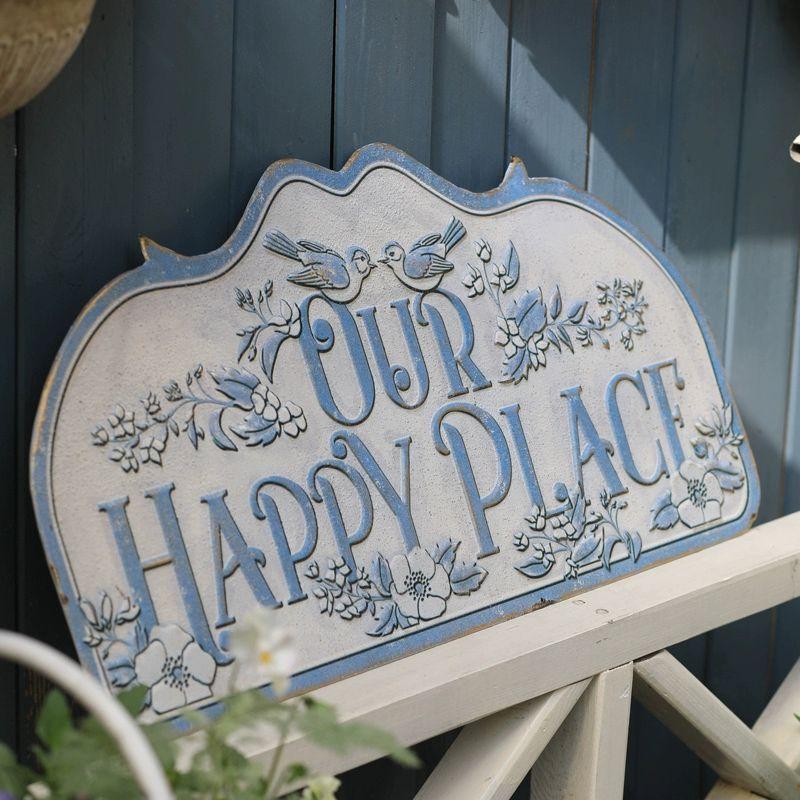 철제 문패 빈티지 간판 카페 매장 사인보드 정원 인테리어 벽면 장식 현판 플라크 - 상세 이미지 2