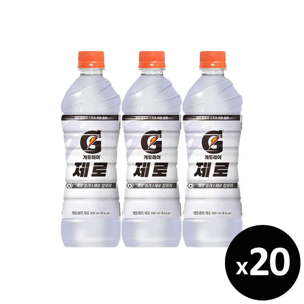 롯데 게토레이 제로, 600ml, 20개