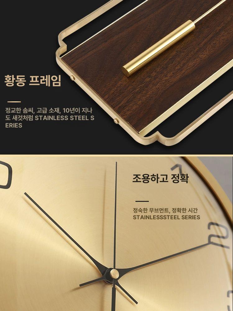 원목 벽시계 무소음 추시계 대형 엔틱 감성 거실 침실 인테리어 시계 벽걸이 - 상세 이미지 3