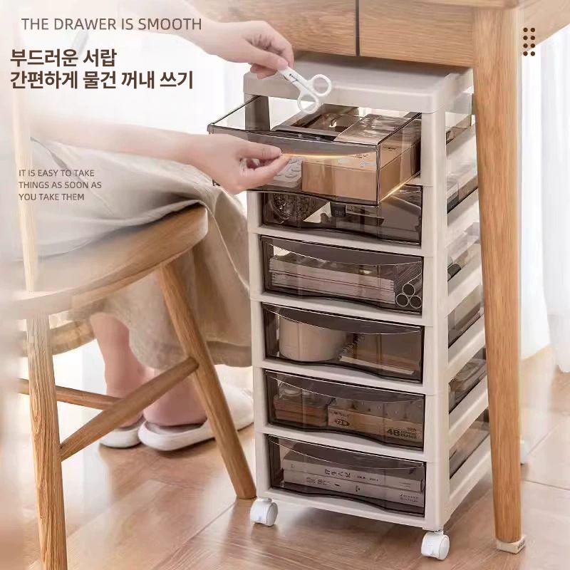 네일 도구 정리 서랍 트롤리 5단 메이크업 화장품 립스틱 매니큐어 수납 진열장 - 상세 이미지 4