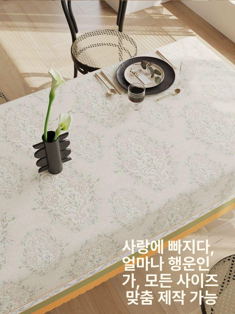 원탁 4인식탁보 방수식탁보 식탁커버 천 레이스테이블보 캠핑식탁보 식탁매트 북유럽 - 상세 이미지 2