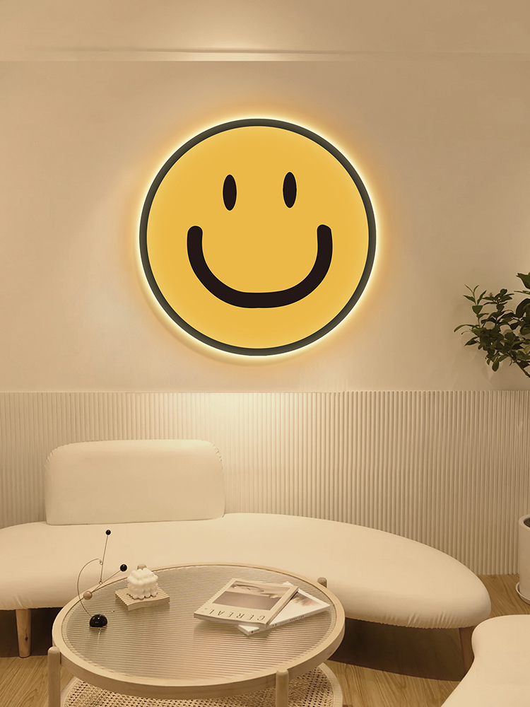스마일 조명 LED 조명 인테리어 액자형 조명 카페 데이지 꽃 조명 직경 40cm LED 조명(플러그인 + 리모컨 - 상세 이미지 5