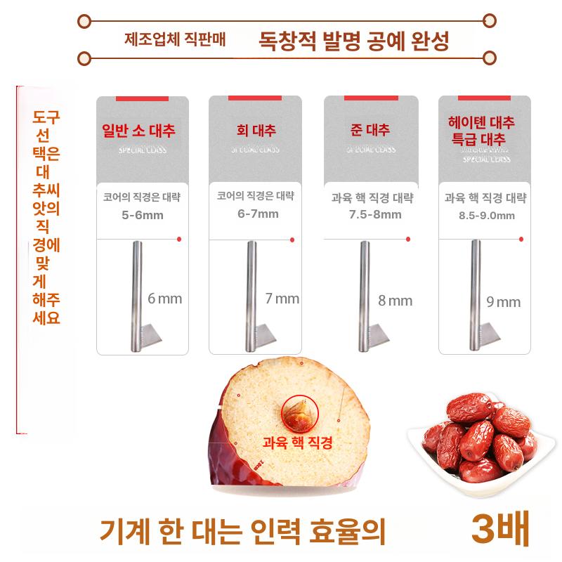 탁상형 대추씨빼는기계 매실씨 씨빼기 도구 씨제거 씨분리 탁상용 코어 올리브씨 - 상세 이미지 3