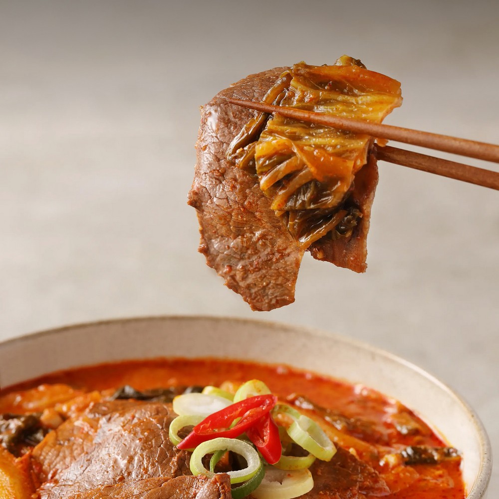 [푸딩픽] 전문점맛 간편 정통 국밥 해장국 1인분 밀키트 얼큰소고기국밥, 250g, 1개 - 상세 이미지 4