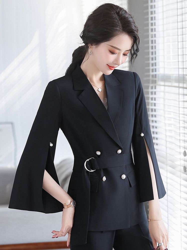 오피스룩 자켓 퍼프 블라우스 긴팔 반팔 셔링 셔츠 여름 여성 남방 레이스 시스루 루즈핏 - 상세 이미지 5