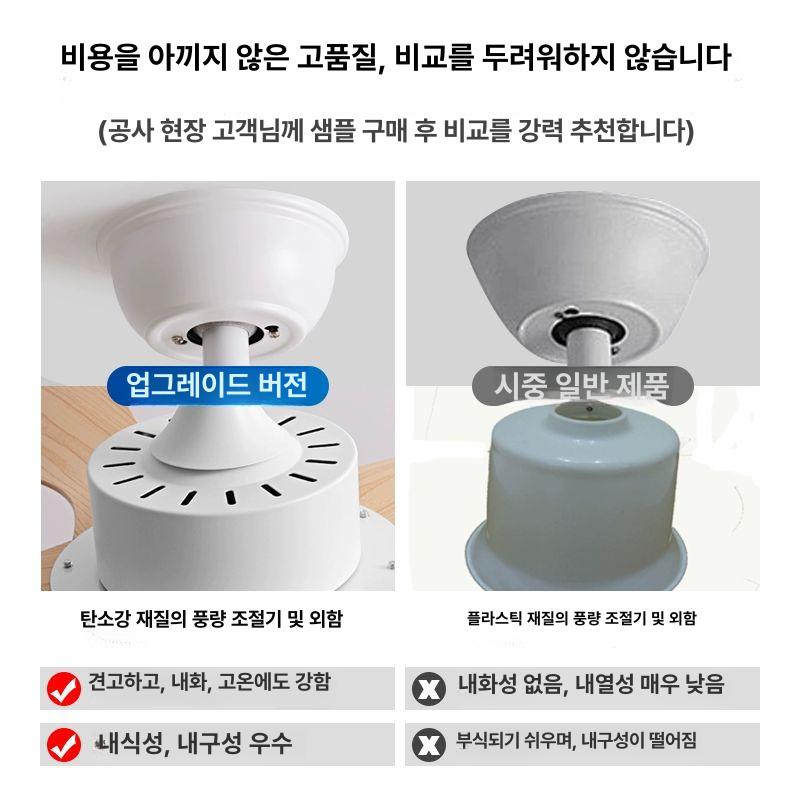 인버터 식당 우드실링팬 천장형 씰링팬 카페 레트로 거실용 밝은 천정선풍기 복고풍 - 상세 이미지 3