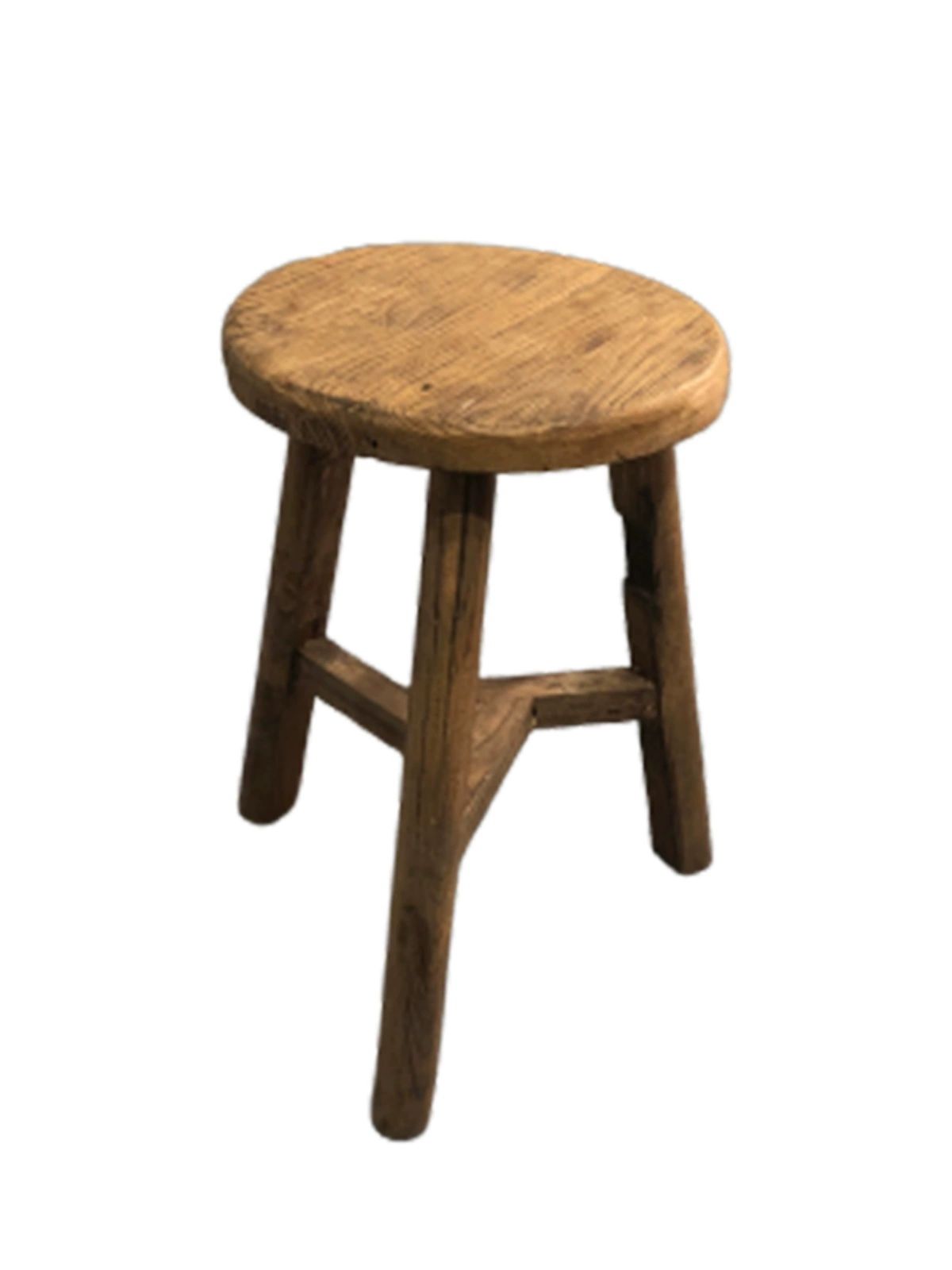 빈티지 원형스툴 보조의자 엔틱 레트로 고재스툴 체어 원목스툴 높이 좌석 원형의자 - 상세 이미지 5