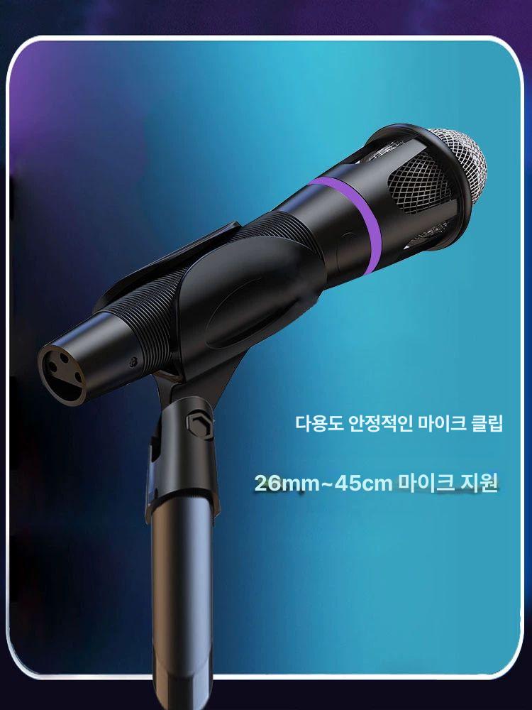 마이크 거치대 1.65m 높이조절 스탠드 투명받침 무대 공연 영상 촬영용 방송 악기 - 상세 이미지 5