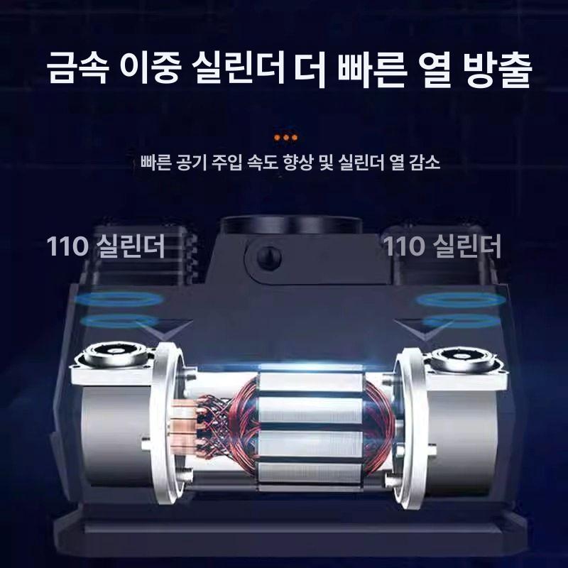 차량용 공기주입기 휴대형 타이어 펌프 자동수동 압력조절 야외캠핑용 - 상세 이미지 5