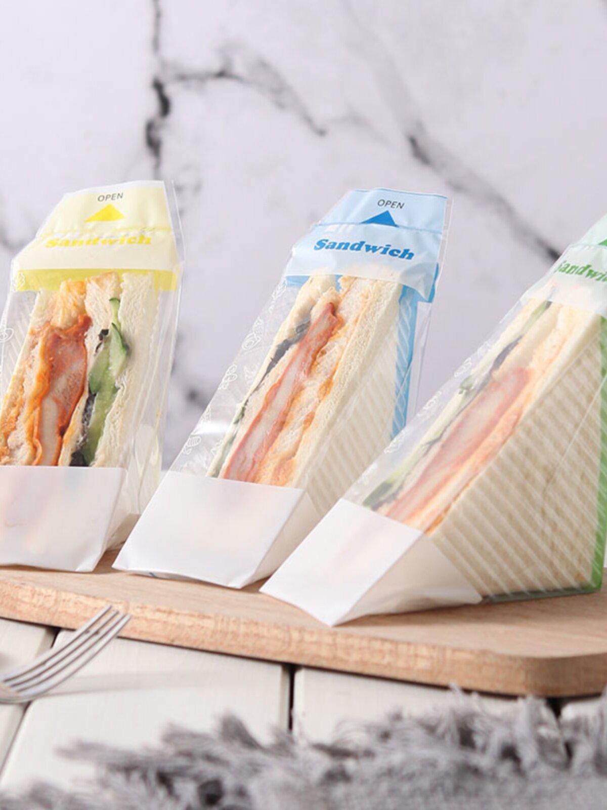 식품 포장지 투명 비닐 봉투 샌드위치 김밥 토스트 옵션 상단 밀폐 - 상품 이미지