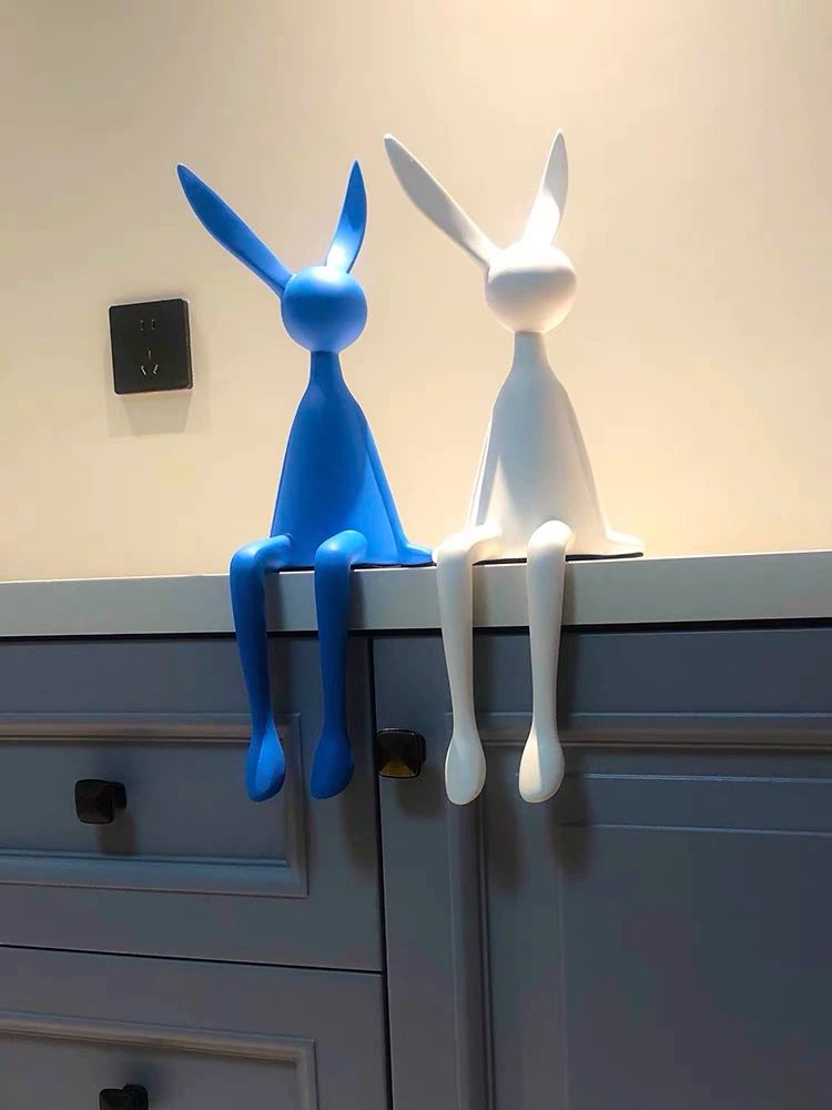 소품 토끼장식품 인테리어 모형 피규어 조각상 조형물 오브제 공예품 미니어처 - 상세 이미지 2