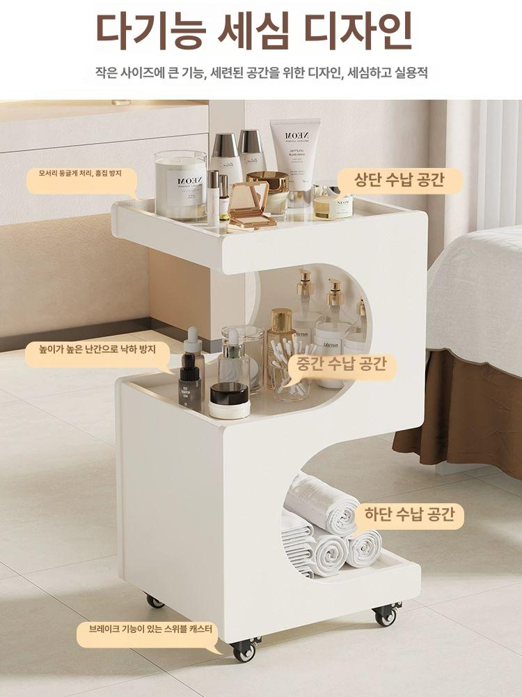 이동식 미용 트롤리 네일 피부관리 왜건 병원 샵 장비 수납 따뜻한 보관함 - 상세 이미지 2