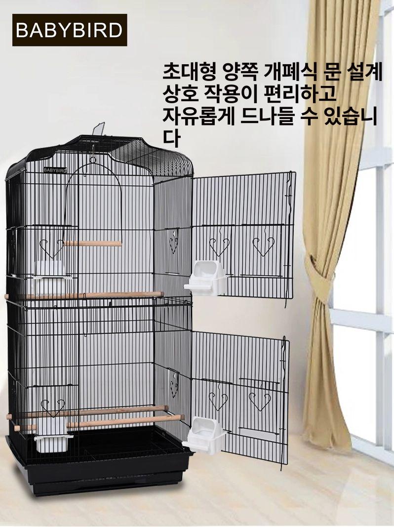 대형 앵무새장 2층 이동식 날림장 놀이터 시설 블랙 새집 - 상세 이미지 5