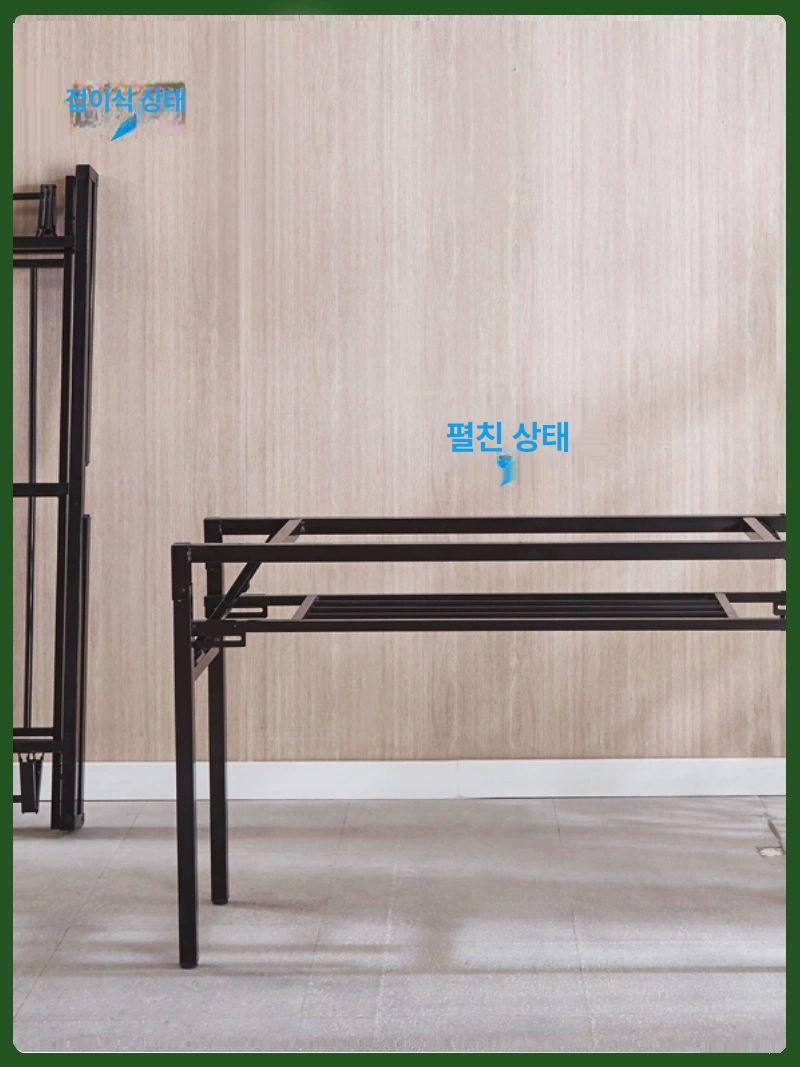 철제 접이식테이블 선반 보조 거실 탁자 다용도 빈티지 접이식식탁 야외 - 상세 이미지 2