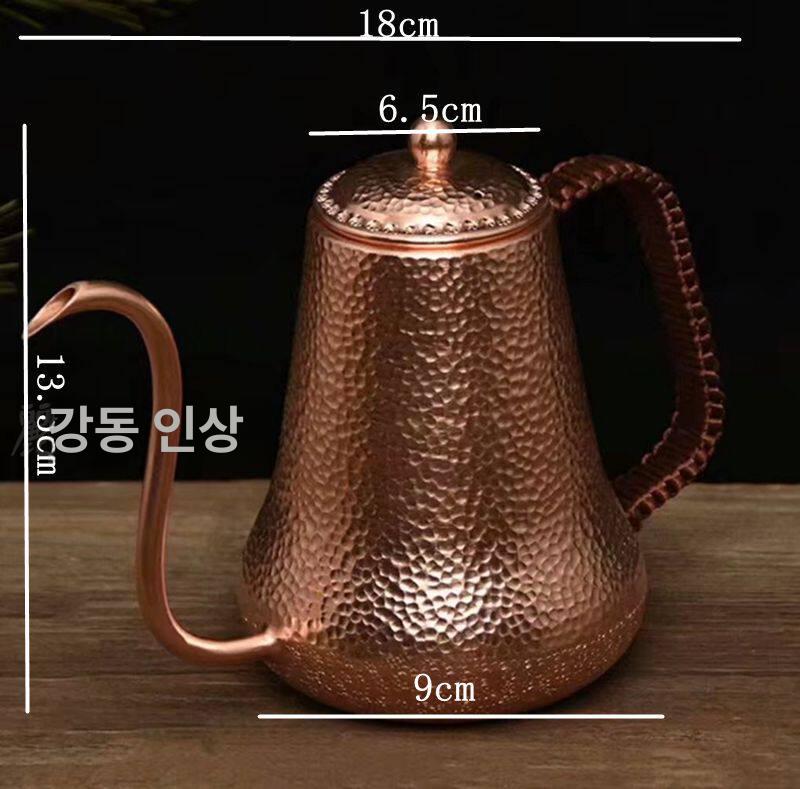 구리 드립주전자 바리스타용 커피포트 홈카페 핸드 레트로 캠핑 브루잉 커피주전자 - 상세 이미지 2