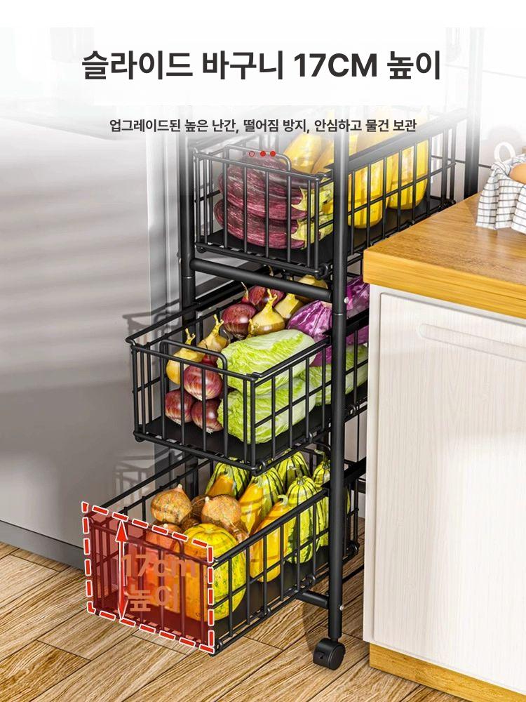 수납 서랍장 흰색 틈새 이동식 거실 서랍 폭 코너 틈새수납장 미니 수납장 침실 좁은 - 상세 이미지 3