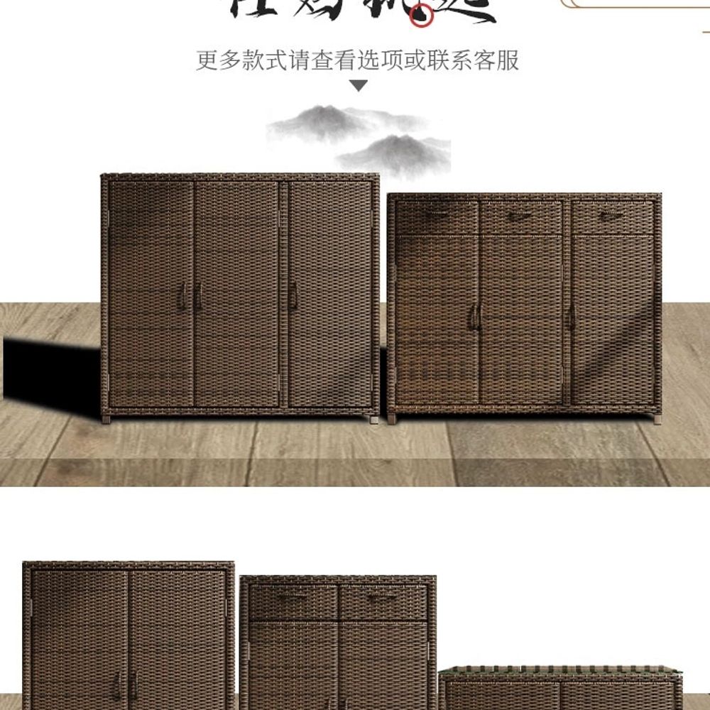 캐비닛 야외신발장 등나무 현관 조립 수납함 외부 신발선반 복도 업소용 베란다 - 상세 이미지 4