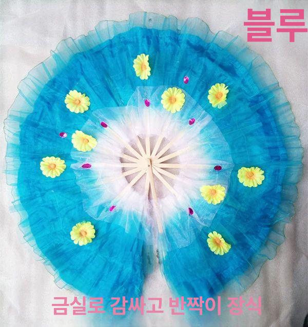 무용 공연용 손부채 워십 예배 소품 댄스 의식용 부채 무용복 악세서리 장식품 - 상세 이미지 4