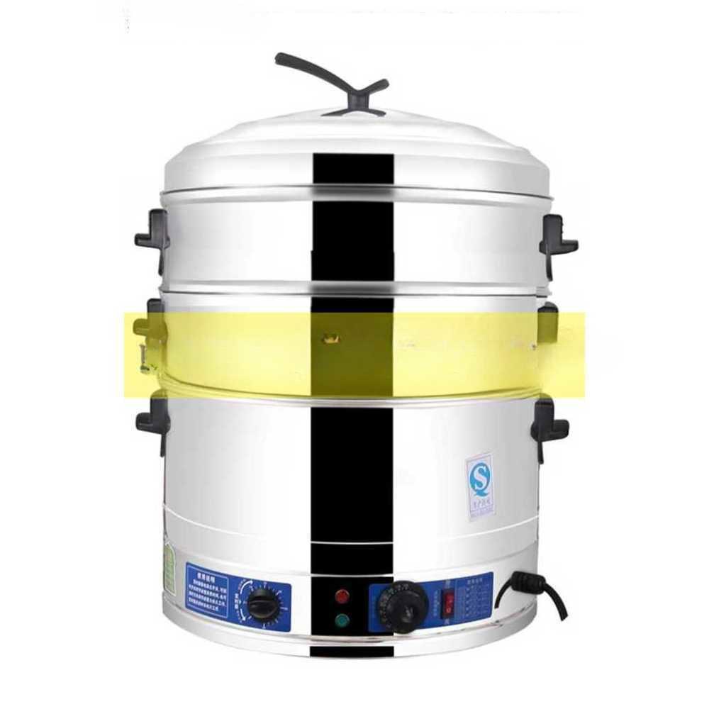 딤섬 스팀기계 만두 스텐 업소용 호빵 2단 상품 35cm 찜통 분식짐 352단 밍 온도조절 보강 플러그인 대용량 - 상품 이미지