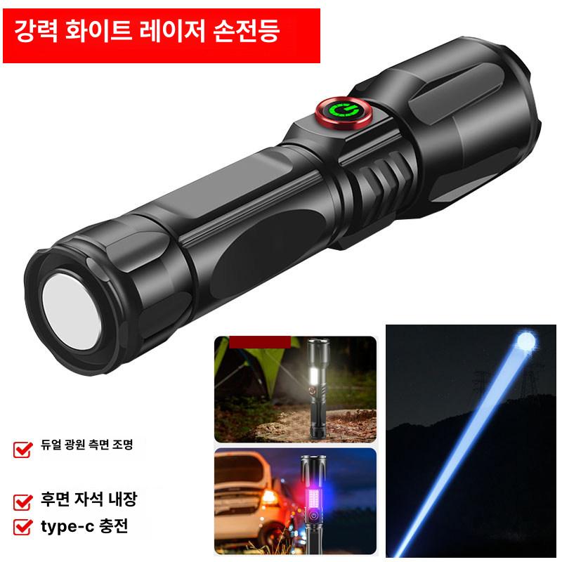 휴대용 led손전등 캠핑 후레쉬 줌 랜턴 펜라이트 후레시 고성능 충전작업등 등산용 - 상세 이미지 3
