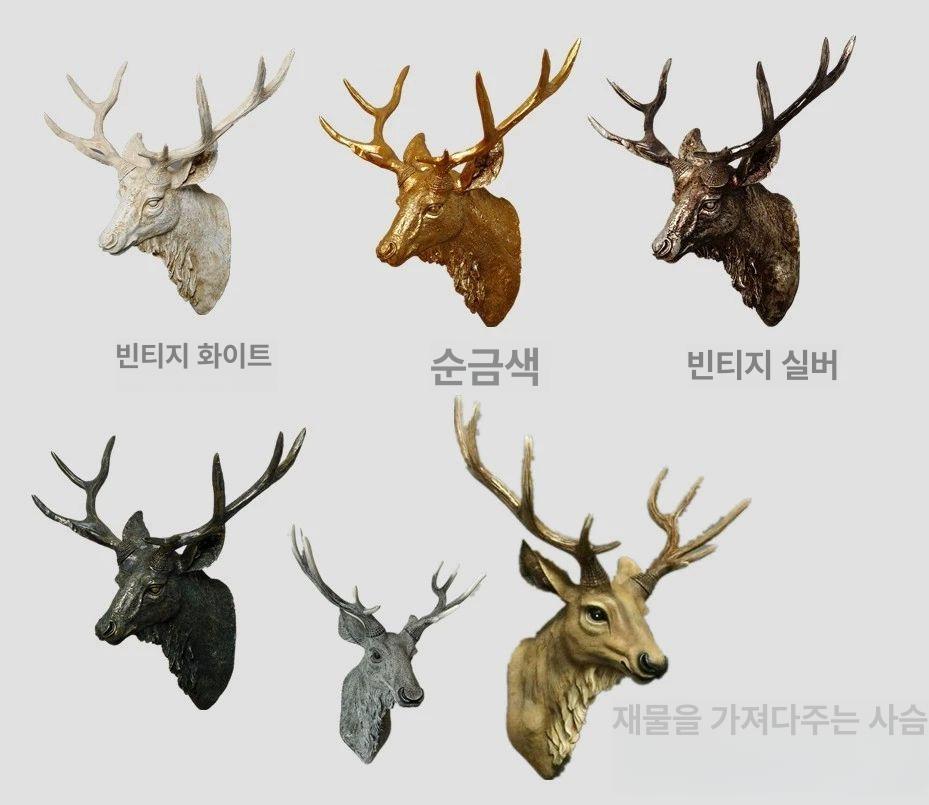 사슴뿔 벽장식 북유럽 스타일 인테리어 소품 헌팅트로피 현관 액자 홈데코 엔틱 감성 벽걸이 장식 - 상세 이미지 4