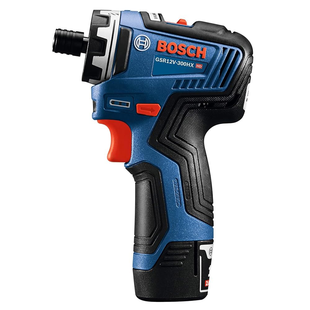 BOSCH GSR12V-300HXB22 12V 최대 브러시리스 1/4인치 헥스 2단 드라이버 키트(2개) 2.0Ah 배터리 포함 w/ (2) 12V Batteries - 상세 이미지 3