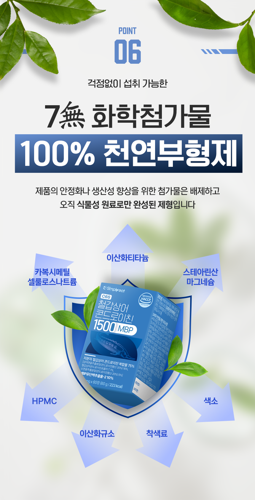 프리미엄 고함량, 저분자 철갑상어 콘드로이친 1500 MBP C6S 6형 식약청인정 60정, 12개 이미지 7