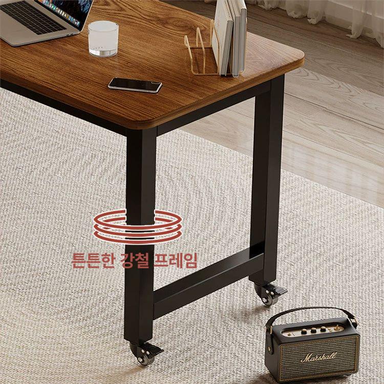 이동식 높이조절 원목 책상 침대 겸용 바퀴 노트북 테이블 공간활용 멀티 수납 - 상세 이미지 2