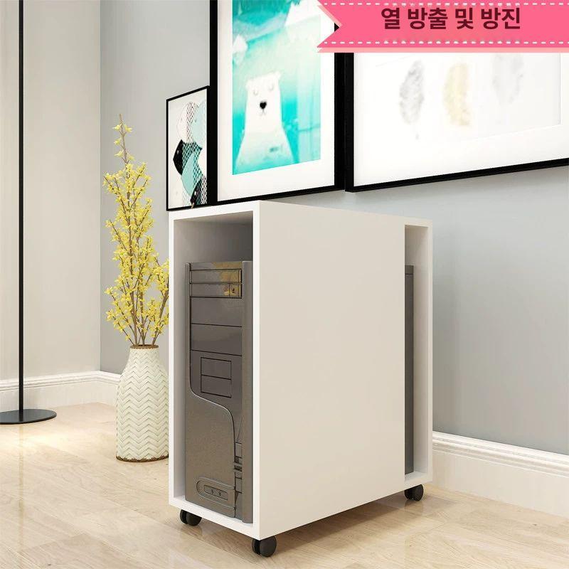 수납함 컴퓨터 수납함 선반 이동식 수납 프리미엄 웜화이트 메이플 월넛 상품 책상 라이트 - 상세 이미지 5