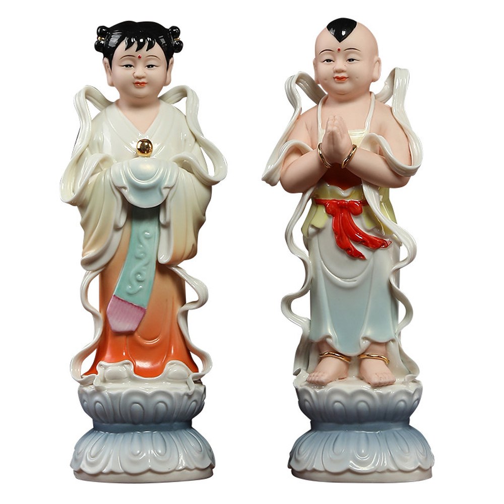 포대화상 불교용품 장식 석가모니 재물 동자상 지장보살 고대 동상 인치 인테리어 재물을 1 D01039A 8인치 금동옥녀옥홍자 - 상세 이미지 2