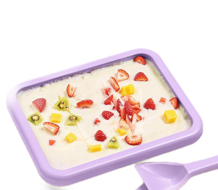철판 즉석 아이스크림 제조기 카페용 요거트 젤라또 메이커 수제 홈카페 가정용 - 상품 이미지