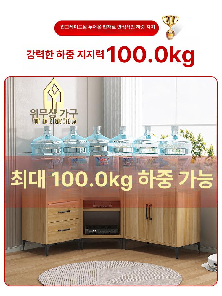 코너수납장 티비 다이 화이트 장식장 삼각장 원목 웜화이트 모서리 거실 조립식 스토리지 - 상세 이미지 3