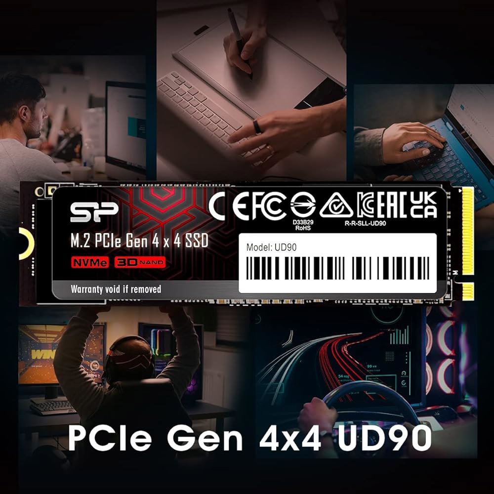 실리콘 파워 500GB UD90 NVMe 4.0 Gen4 PCIe M.2 SSD R/W 최대 5,000 /2,700 MB/s (SP500GBP44UD9005) - 상세 이미지 2