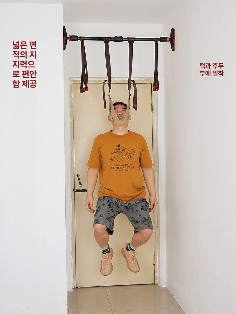 가정용 스트레칭 철봉목견인기 걸이식 목늘리기 벨트 늘이기 늘리는기구 이완기 목 - 상세 이미지 4